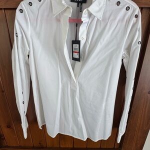 DKNY White Button-Up Shirt